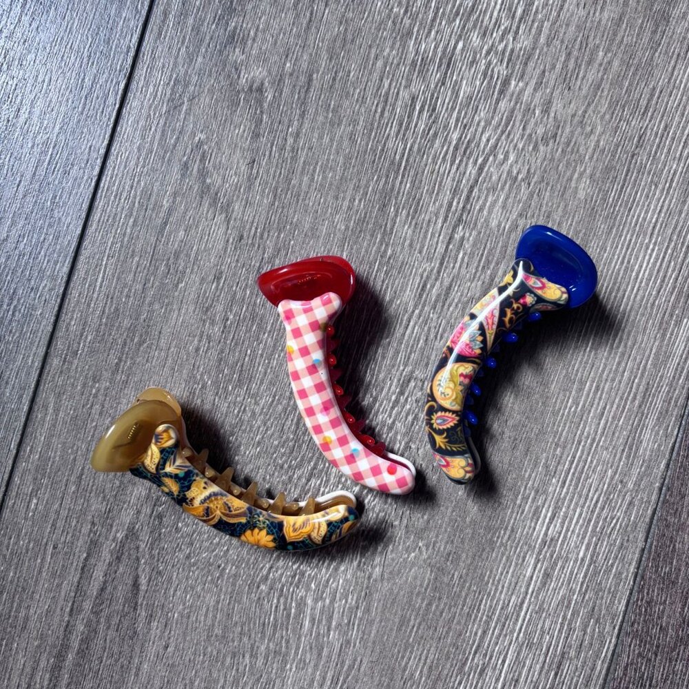 Colourful Printed Pattern Assorted Hair Clips - Picture 4 of 4